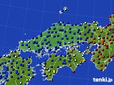 中国地方のアメダス実況(日照時間)(2017年08月09日)