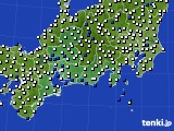 2017年08月09日の東海地方のアメダス(風向・風速)