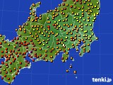 関東・甲信地方のアメダス実況(気温)(2017年08月10日)