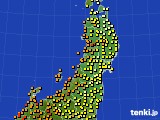 東北地方のアメダス実況(気温)(2017年08月11日)