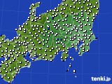 関東・甲信地方のアメダス実況(風向・風速)(2017年08月11日)