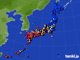 アメダス実況(日照時間)(2017年08月12日)