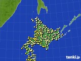 北海道地方のアメダス実況(気温)(2017年08月13日)