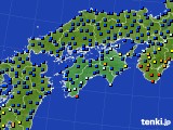 四国地方のアメダス実況(日照時間)(2017年08月14日)