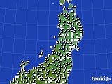 2017年08月14日の東北地方のアメダス(風向・風速)