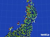 東北地方のアメダス実況(日照時間)(2017年08月15日)