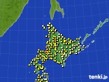 北海道地方のアメダス実況(気温)(2017年08月15日)