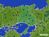 兵庫県のアメダス実況(日照時間)(2017年08月16日)