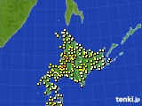 北海道地方のアメダス実況(気温)(2017年08月16日)