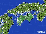 四国地方のアメダス実況(風向・風速)(2017年08月16日)