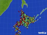 北海道地方のアメダス実況(日照時間)(2017年08月19日)