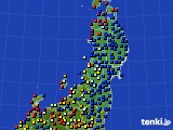 東北地方のアメダス実況(日照時間)(2017年08月19日)