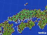 中国地方のアメダス実況(日照時間)(2017年08月19日)