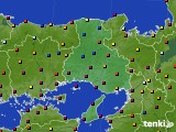 兵庫県のアメダス実況(日照時間)(2017年08月19日)