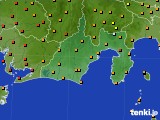 静岡県のアメダス実況(気温)(2017年08月20日)