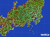 関東・甲信地方のアメダス実況(気温)(2017年08月21日)