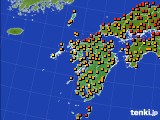 九州地方のアメダス実況(気温)(2017年08月21日)