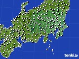 関東・甲信地方のアメダス実況(風向・風速)(2017年08月21日)