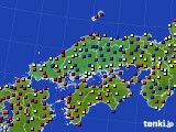 中国地方のアメダス実況(日照時間)(2017年08月22日)