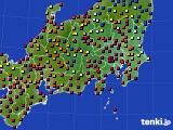 関東・甲信地方のアメダス実況(日照時間)(2017年08月24日)