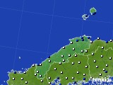 2017年08月24日の島根県のアメダス(風向・風速)