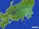 関東・甲信地方のアメダス実況(降水量)(2017年08月25日)
