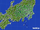 関東・甲信地方のアメダス実況(風向・風速)(2017年08月25日)