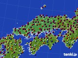 中国地方のアメダス実況(日照時間)(2017年08月27日)