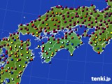 四国地方のアメダス実況(日照時間)(2017年08月27日)