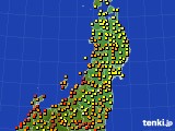 2017年08月28日の東北地方のアメダス(気温)