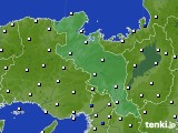 2017年08月29日の京都府のアメダス(風向・風速)