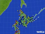 北海道地方のアメダス実況(日照時間)(2017年08月30日)