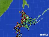 北海道地方のアメダス実況(日照時間)(2017年08月31日)