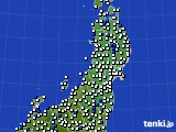 東北地方のアメダス実況(風向・風速)(2017年09月02日)