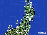東北地方のアメダス実況(風向・風速)(2017年09月05日)
