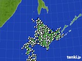 北海道地方のアメダス実況(風向・風速)(2017年09月06日)