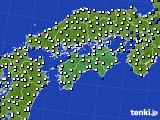 2017年09月08日の四国地方のアメダス(風向・風速)