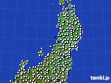 東北地方のアメダス実況(風向・風速)(2017年09月11日)