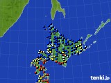 北海道地方のアメダス実況(日照時間)(2017年09月13日)