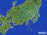 関東・甲信地方のアメダス実況(風向・風速)(2017年09月14日)