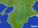 2017年09月14日の奈良県のアメダス(風向・風速)
