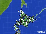 北海道地方のアメダス実況(風向・風速)(2017年09月15日)
