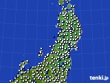 東北地方のアメダス実況(風向・風速)(2017年09月15日)