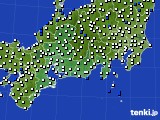 2017年09月15日の東海地方のアメダス(風向・風速)