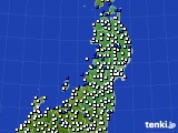 東北地方のアメダス実況(風向・風速)(2017年09月17日)