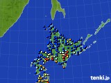 北海道地方のアメダス実況(日照時間)(2017年09月18日)