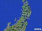 東北地方のアメダス実況(風向・風速)(2017年09月18日)