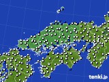 中国地方のアメダス実況(風向・風速)(2017年09月20日)