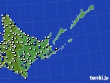 道東のアメダス実況(風向・風速)(2017年09月21日)