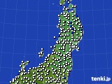 2017年09月23日の東北地方のアメダス(風向・風速)
